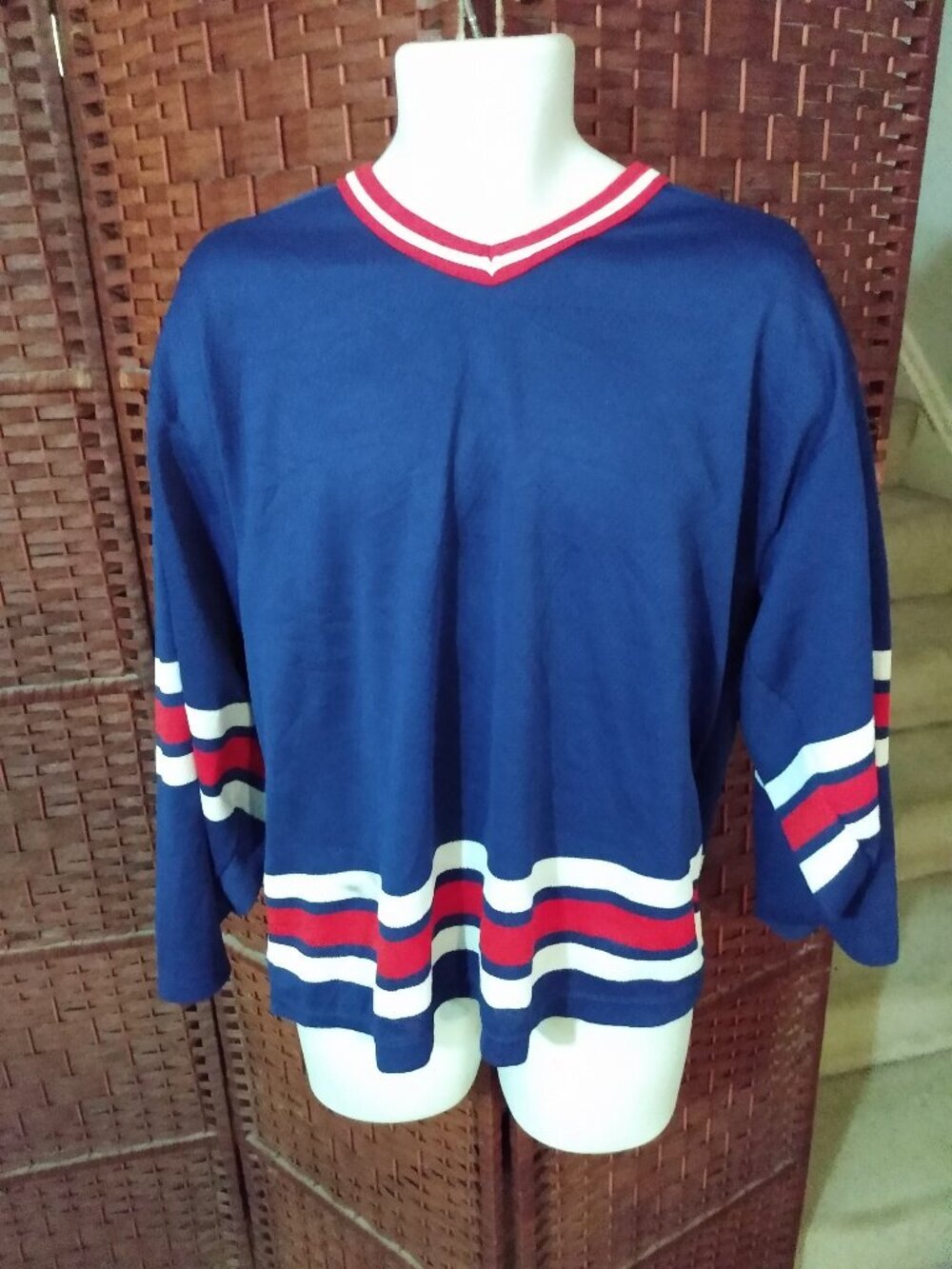 Vintage Maska Air Knit New York Rangers Blank Jersey Large NHL Hockey